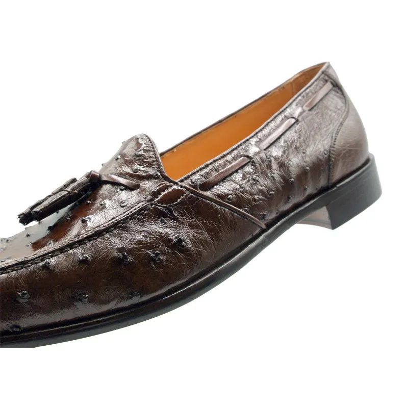 13-581-BRN FRANCO Ostrich Tassel Loafer, Brown