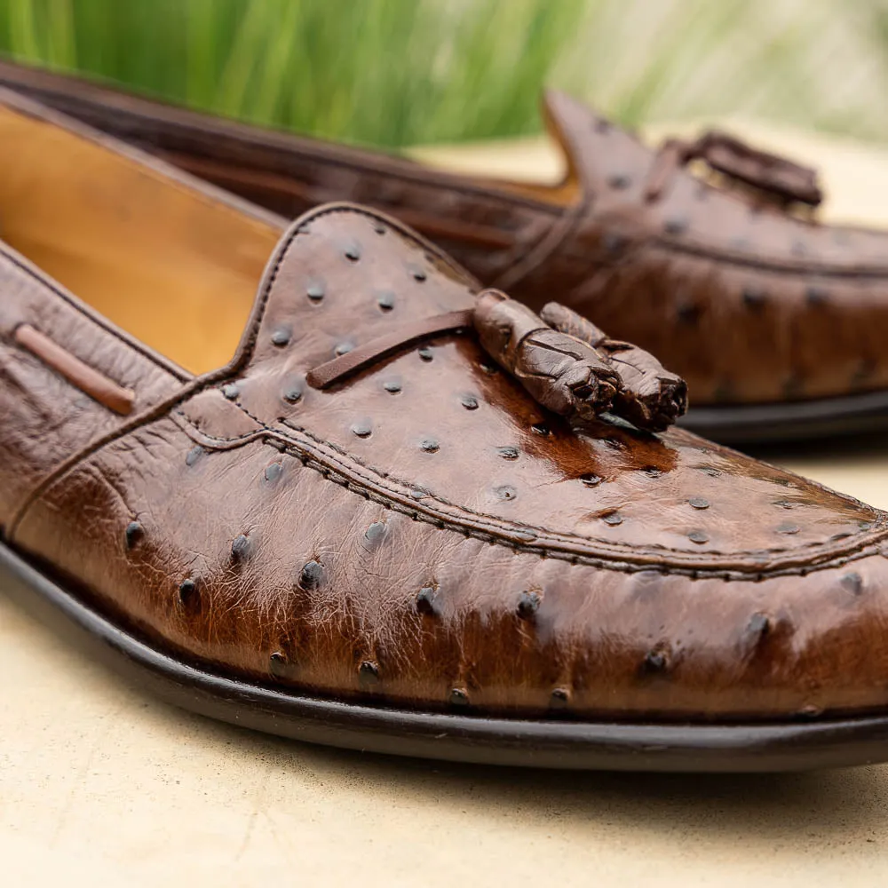 13-581-BRN FRANCO Ostrich Tassel Loafer, Brown