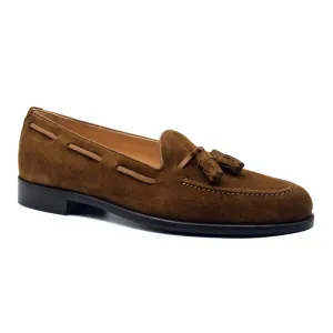 16-583-TAB FRANCO Suede Calfskin Tassel Loafer, Tobacco