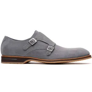 56-105-GRY LEGERRA Sueded Goatskin Monkstrap Grey