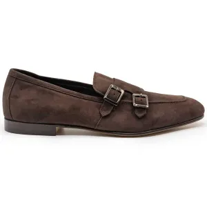 56-500-CAF GATTO Sueded Goatskin Monkstrap, Café