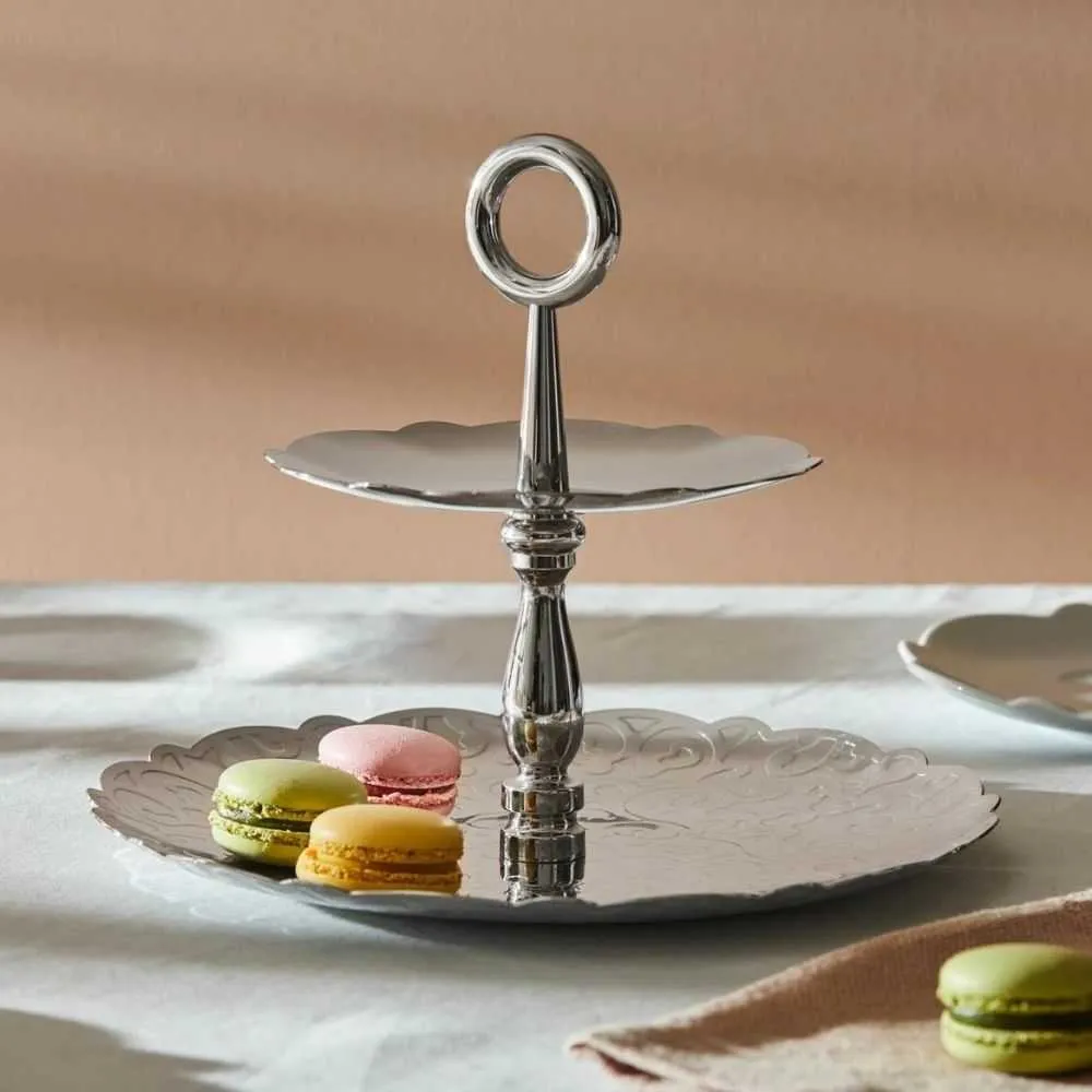 Alessi MW52/2 Dressed two-dish cake stand