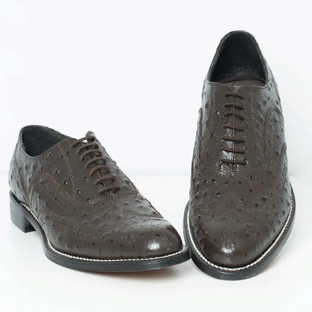 Barker Leather Brown Ostrich Shoe