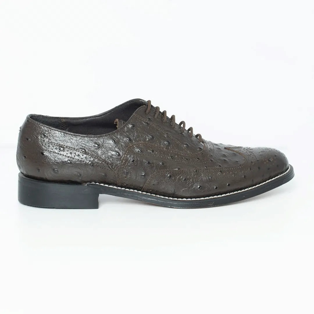 Barker Leather Brown Ostrich Shoe