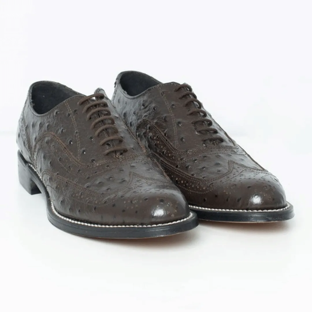 Barker Leather Brown Ostrich Shoe