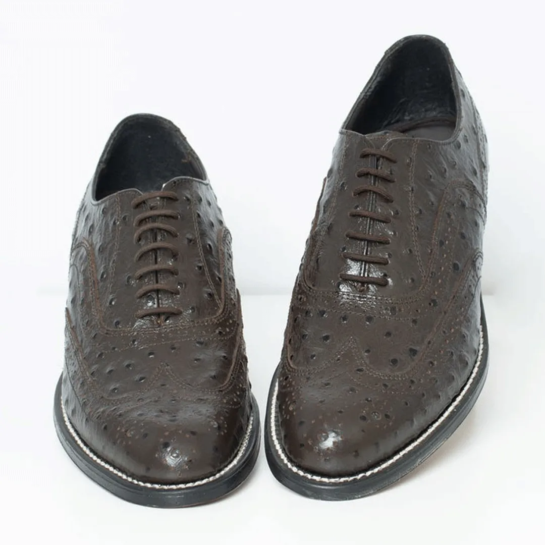 Barker Leather Brown Ostrich Shoe