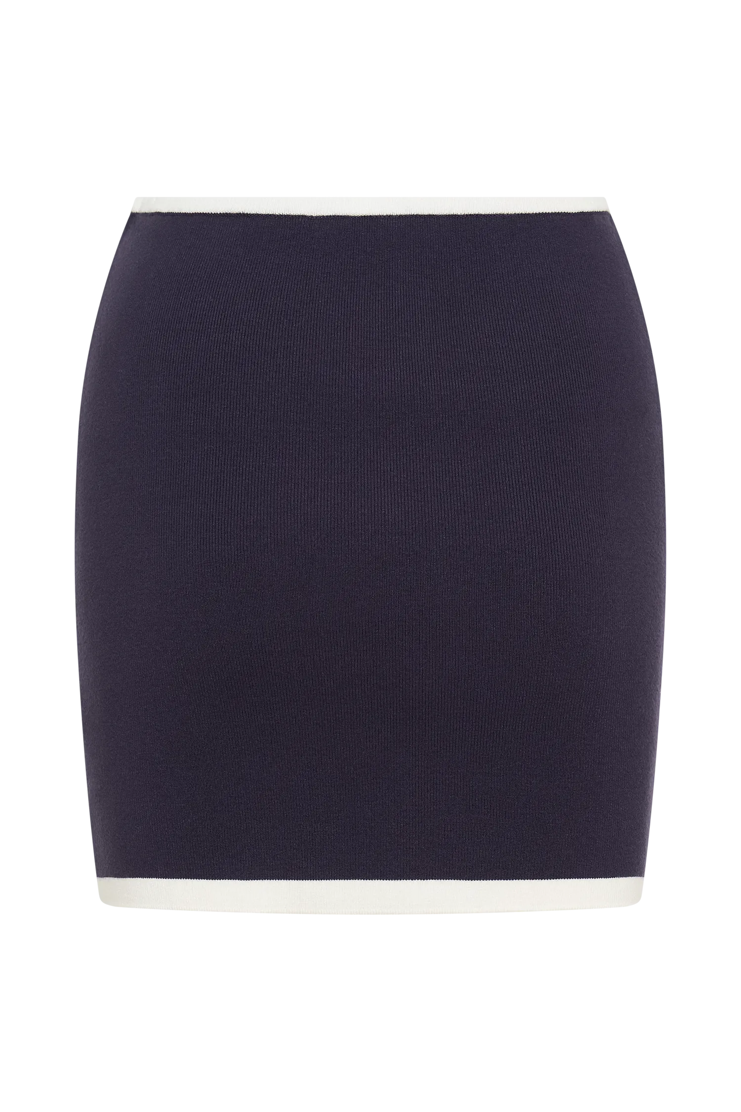 Becky Contrast Knit Mini Skirt - Navy & Ivory