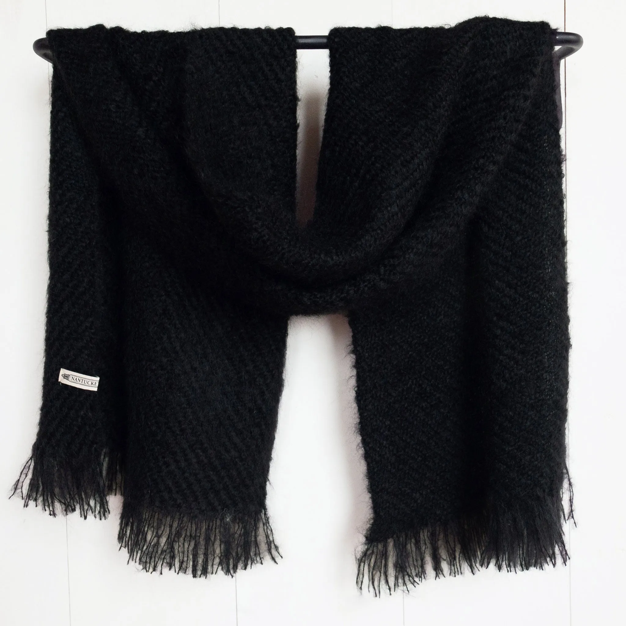 Black Handwoven Mohair Wrap