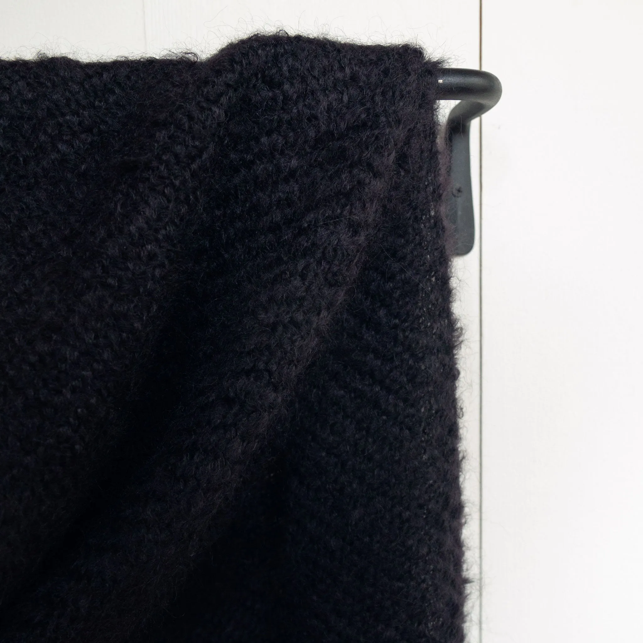 Black Handwoven Mohair Wrap