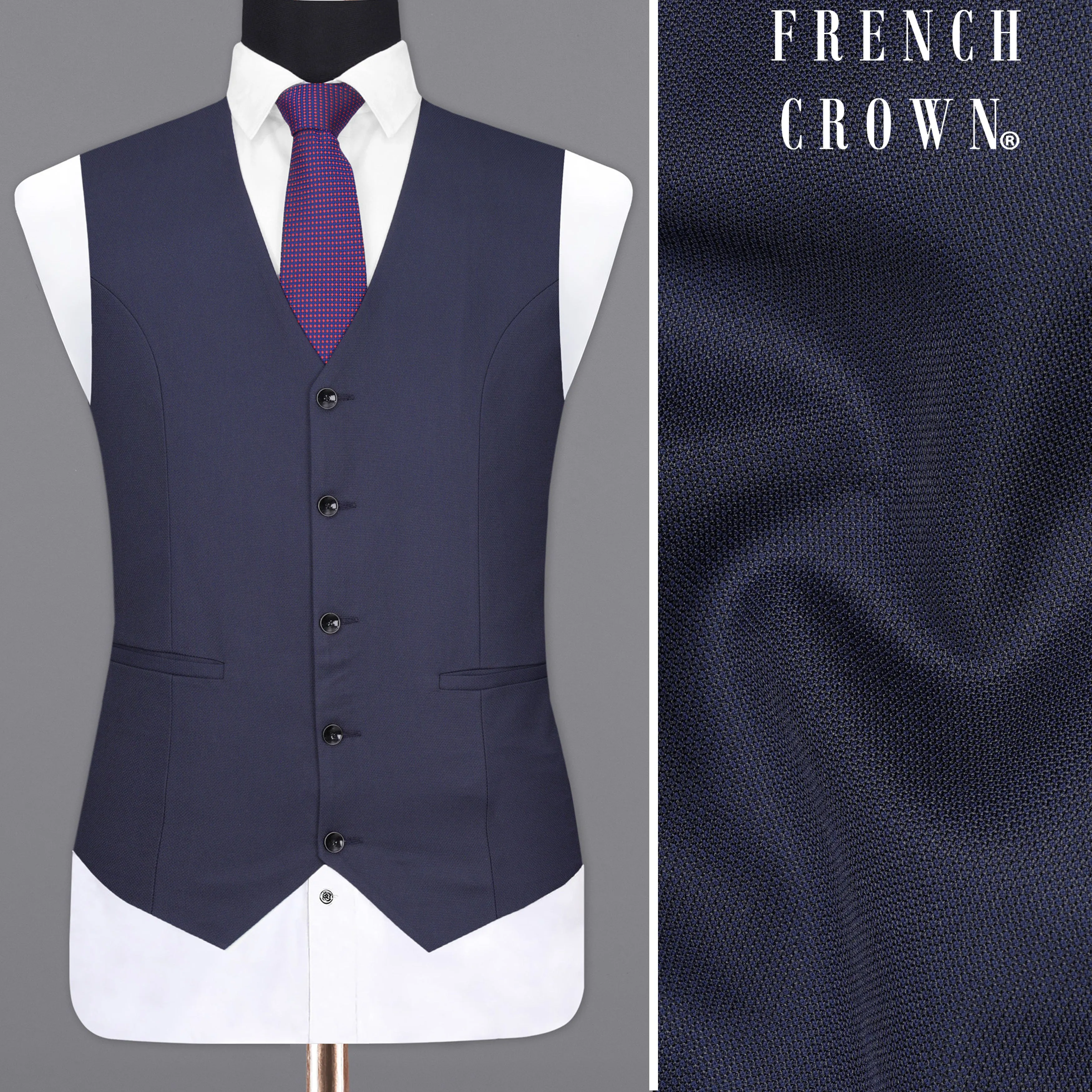 Bleached Cedar Navy Blue Waistcoat