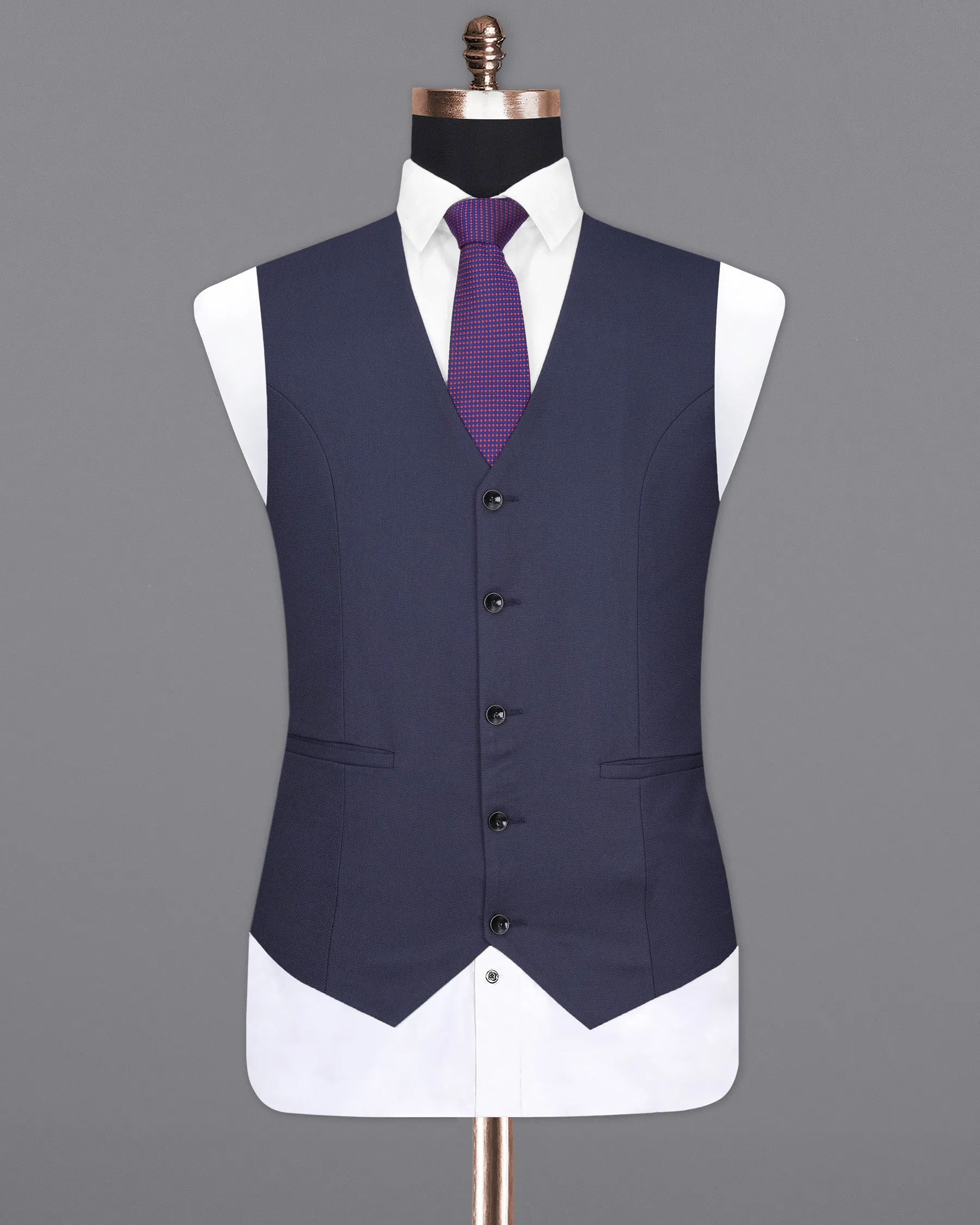 Bleached Cedar Navy Blue Waistcoat