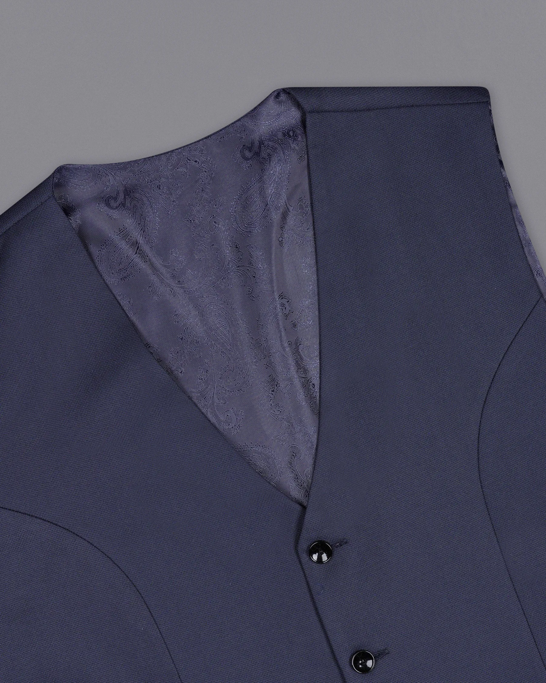 Bleached Cedar Navy Blue Waistcoat