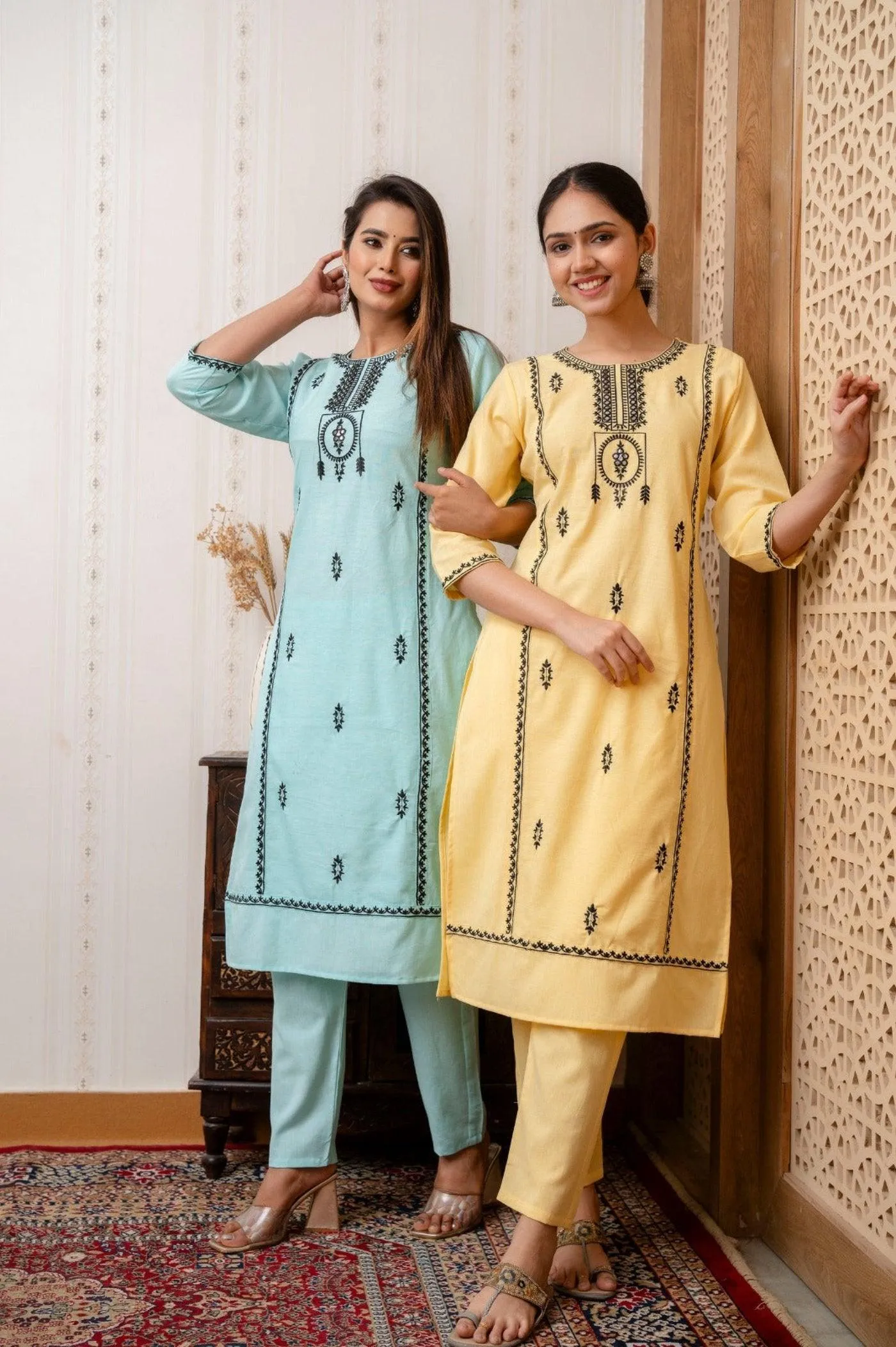 Blue Tready Kurti Pant Set for Women