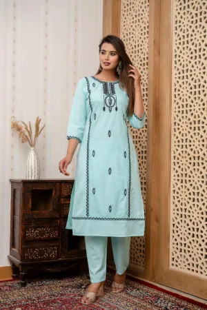 Blue Tready Kurti Pant Set for Women