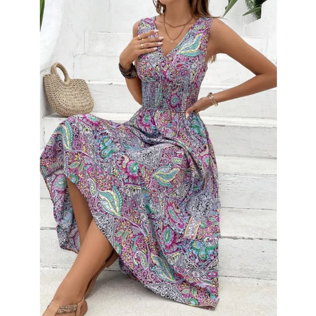 Bohemian Sundress for Women - Vintage Print, A-Line Silhouette