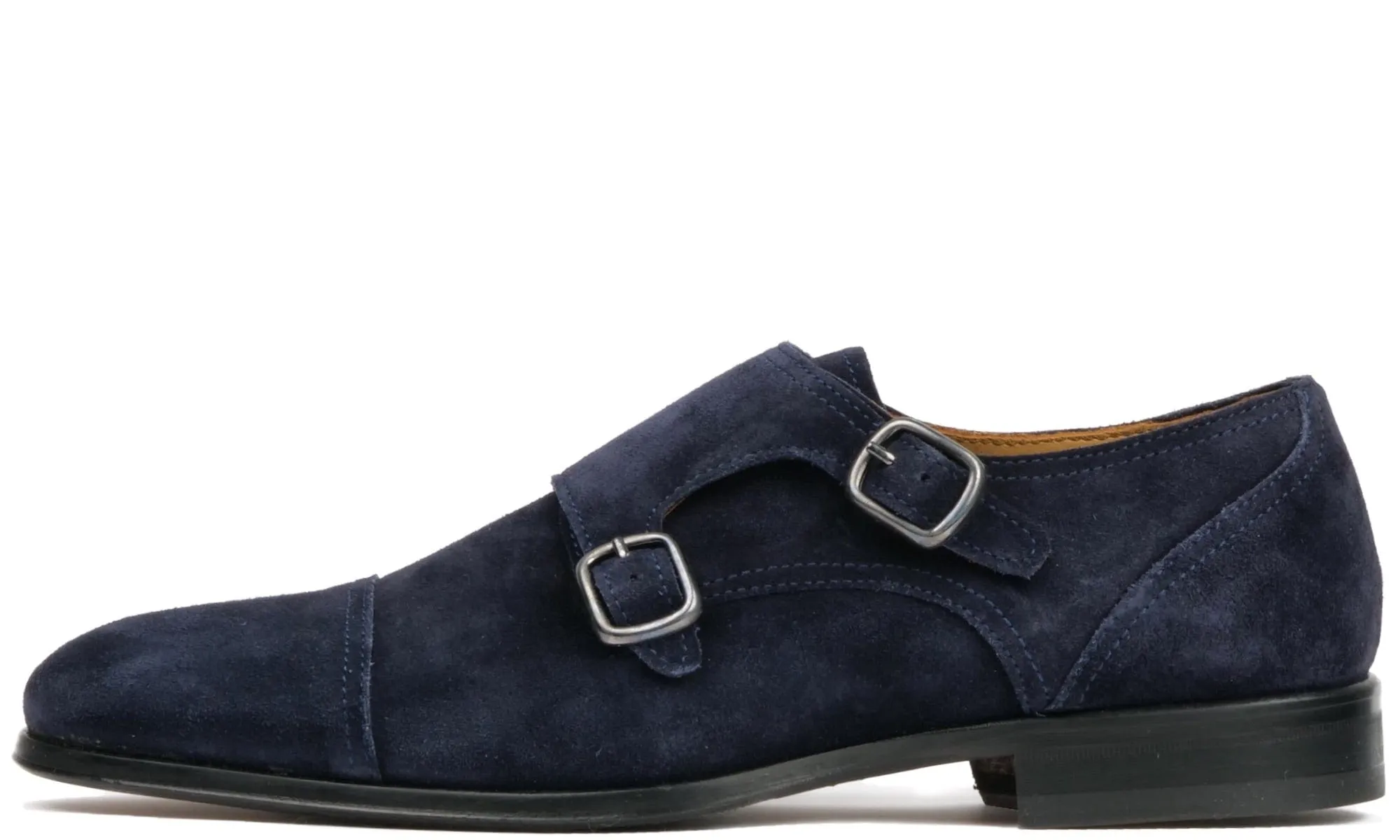 Bourne Monk Strap Navy Blue Suede