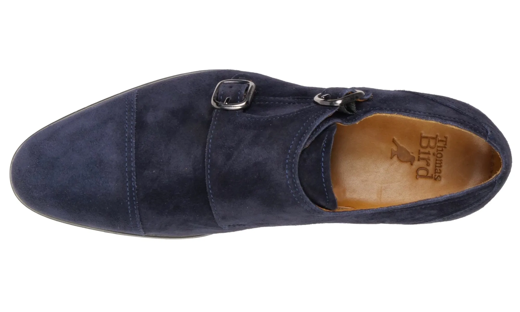 Bourne Monk Strap Navy Blue Suede