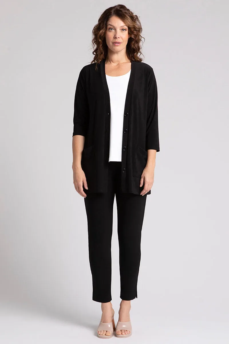 Classic Button Cardigan | Black