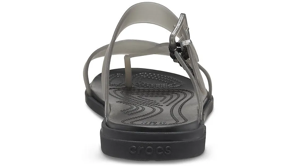 Crocs Tulum Translucent Toe Post Sandal Black