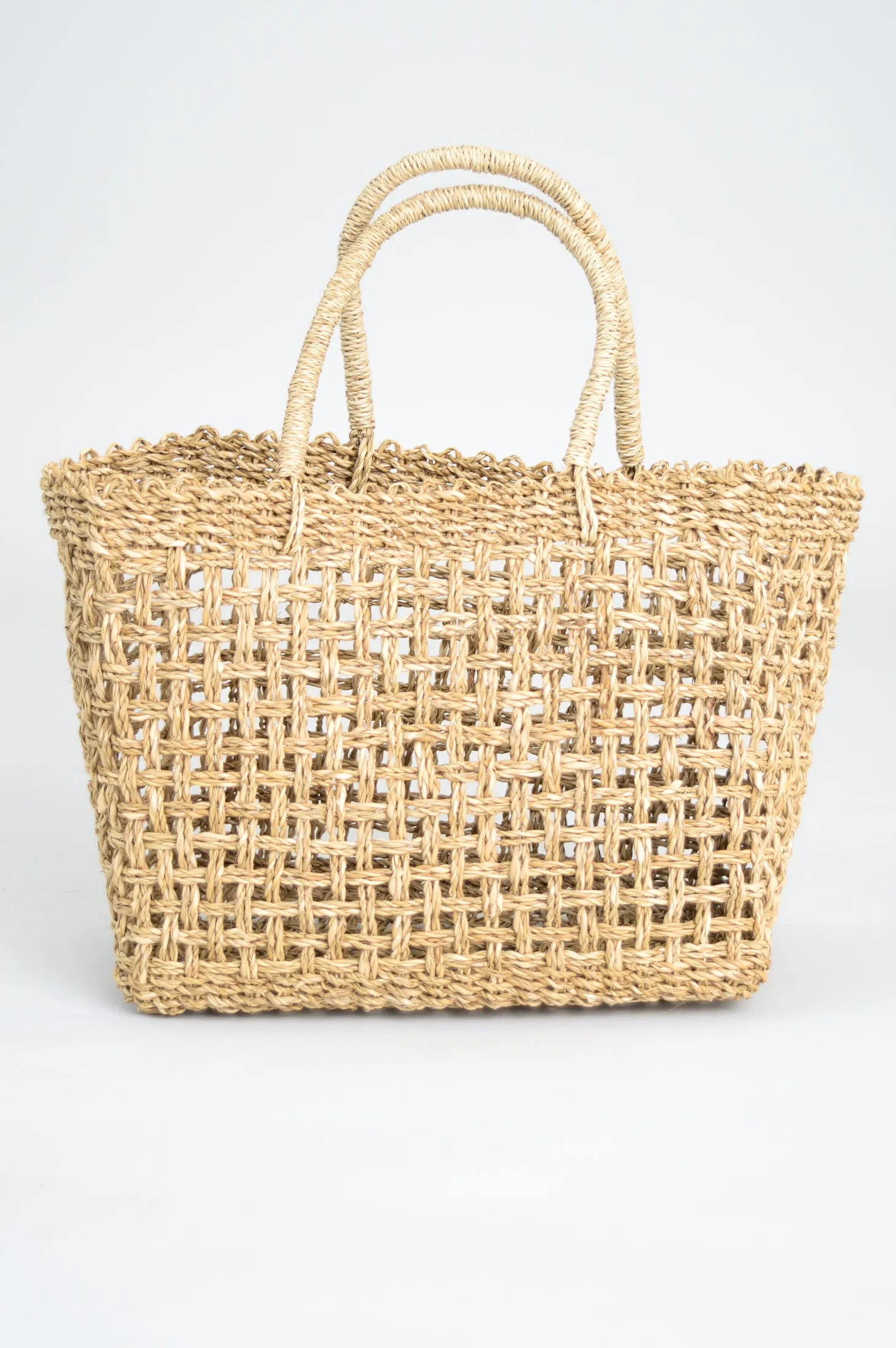 Cube Hand Woven Rattan Basket, Medium