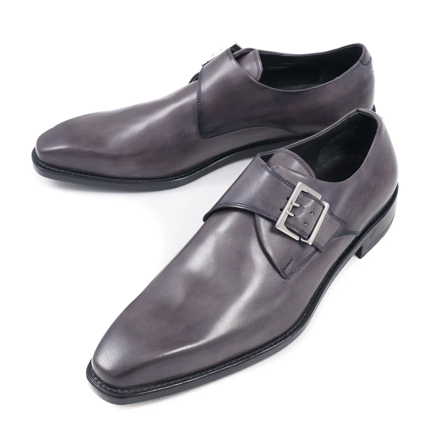 Di Mella Gray Monk Strap Shoes