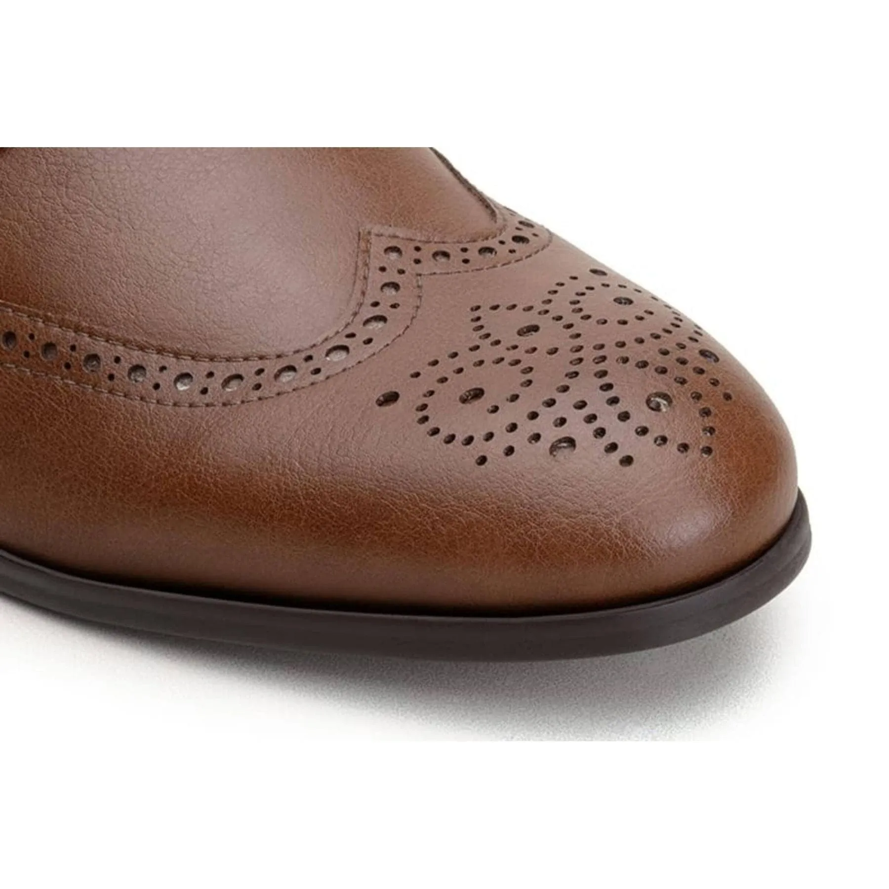 'Elias' men's vegan wingtip shoe by Ahimsa - cognac