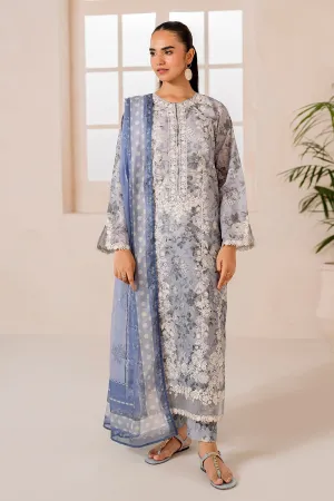 EMBROIDERED PRINTED LAWN UF-715