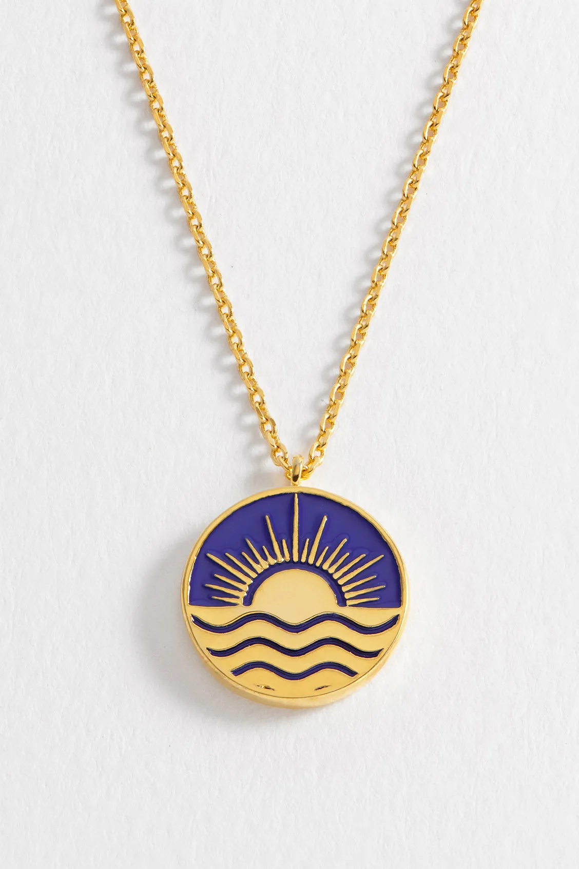 Enamel Sun Pendant Necklace