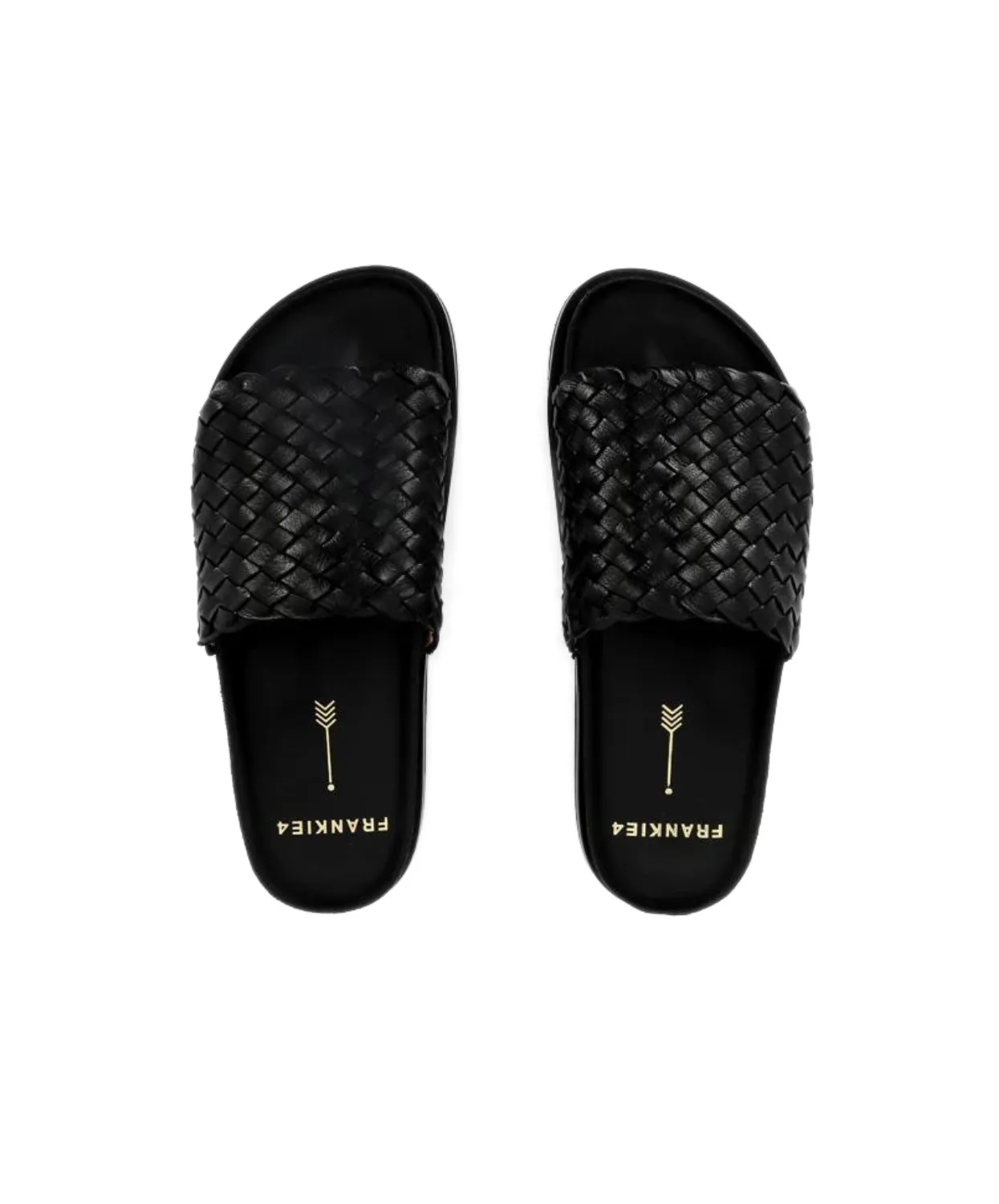 Frankie4 Greyson Black Weave Slides