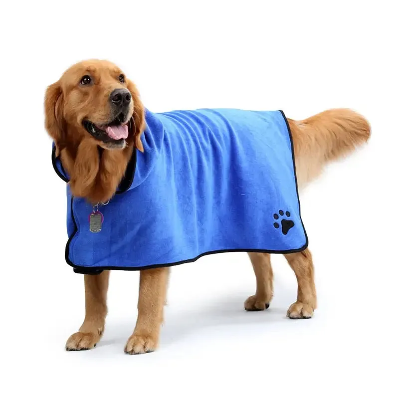 Glorious Kek Dog Bathrobe XS-XL - Super Absorbent Pet Drying Towel for Beach Adventures