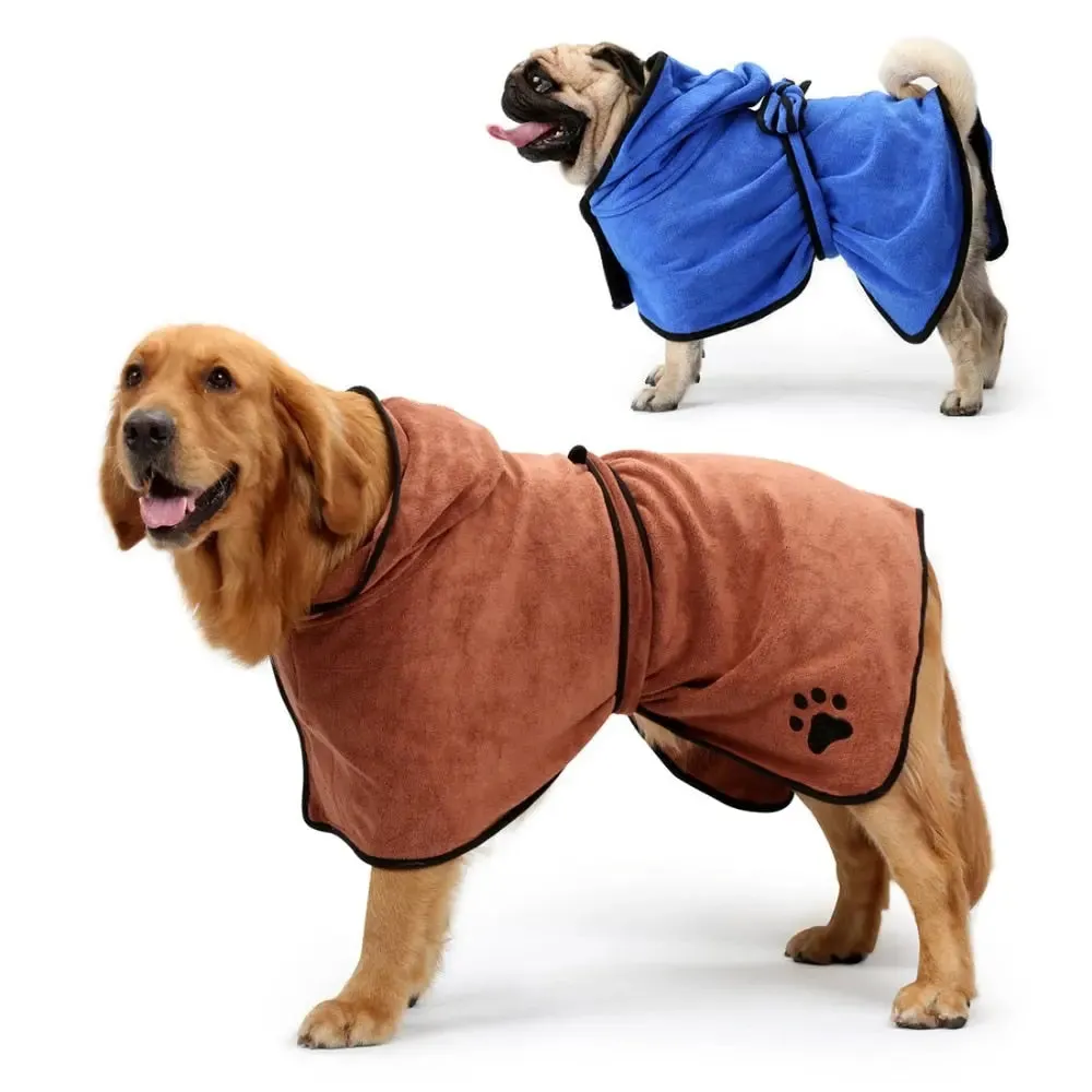 Glorious Kek Dog Bathrobe XS-XL - Super Absorbent Pet Drying Towel for Beach Adventures