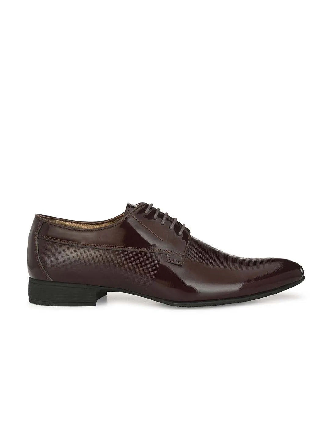 Hitz Men's Cherry Leather Lace-up Semi-Formal Shoes