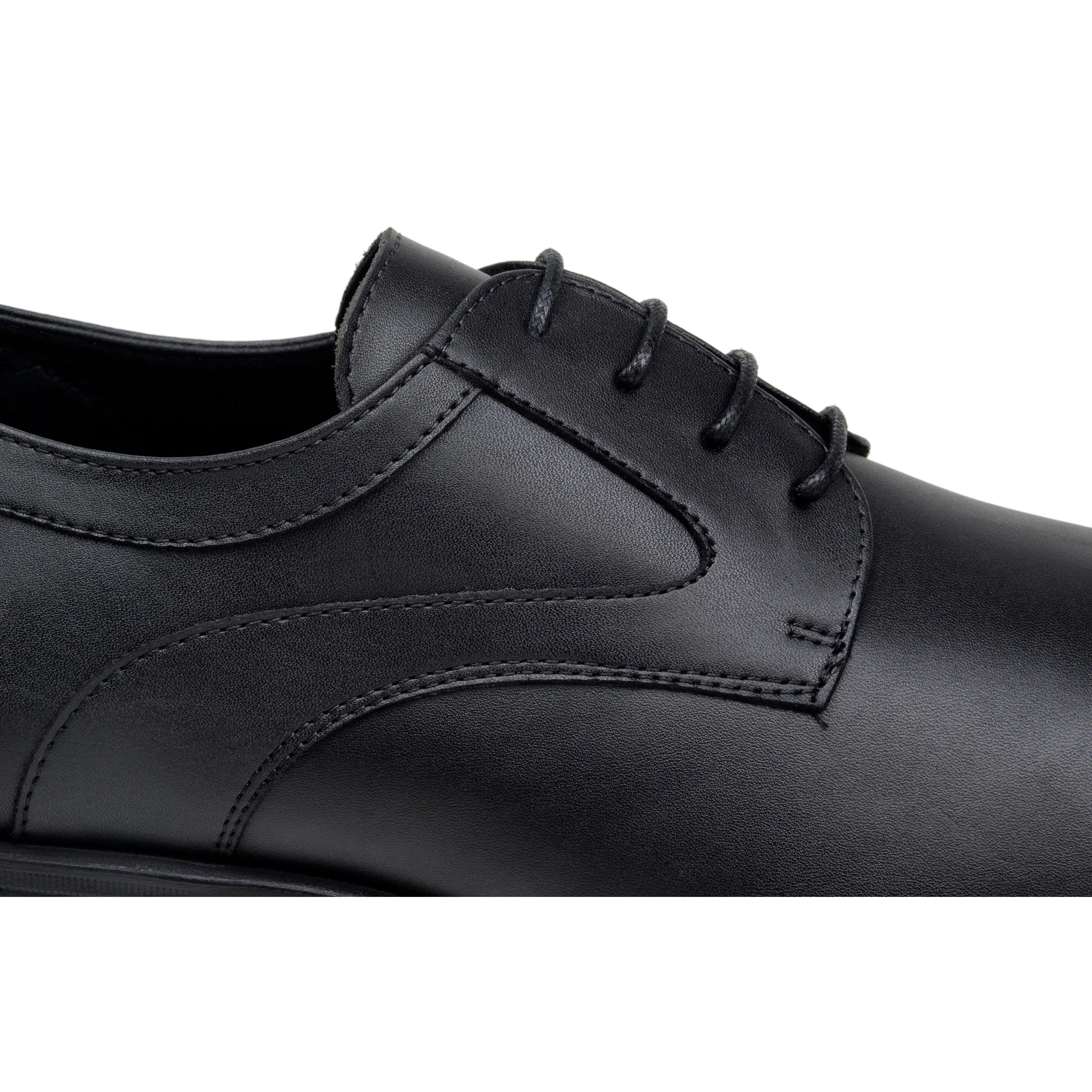 'Justin' vegan-leather black vegan men's derby by Zette Shoes - black