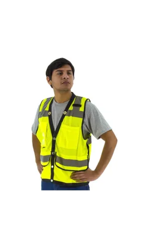 Majestic 75-3207 Hi-Vis Heavy Duty Mesh Vest, ANSI 2 R