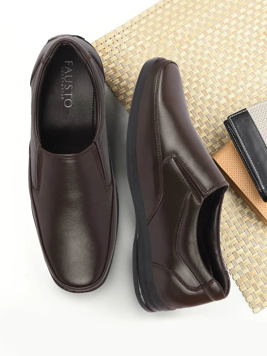 Men Brown Formal Office Dress Comfort Slip On Shoes