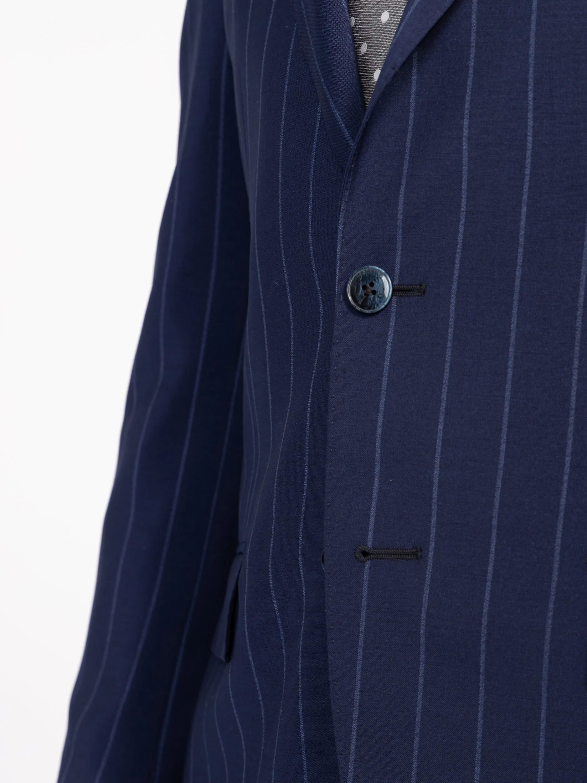 Navy Wool Striped Suit