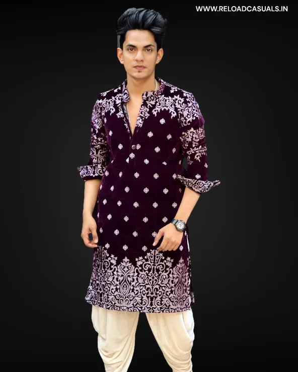 New Heavy Embroidery Dot Leaf Designer Kurta