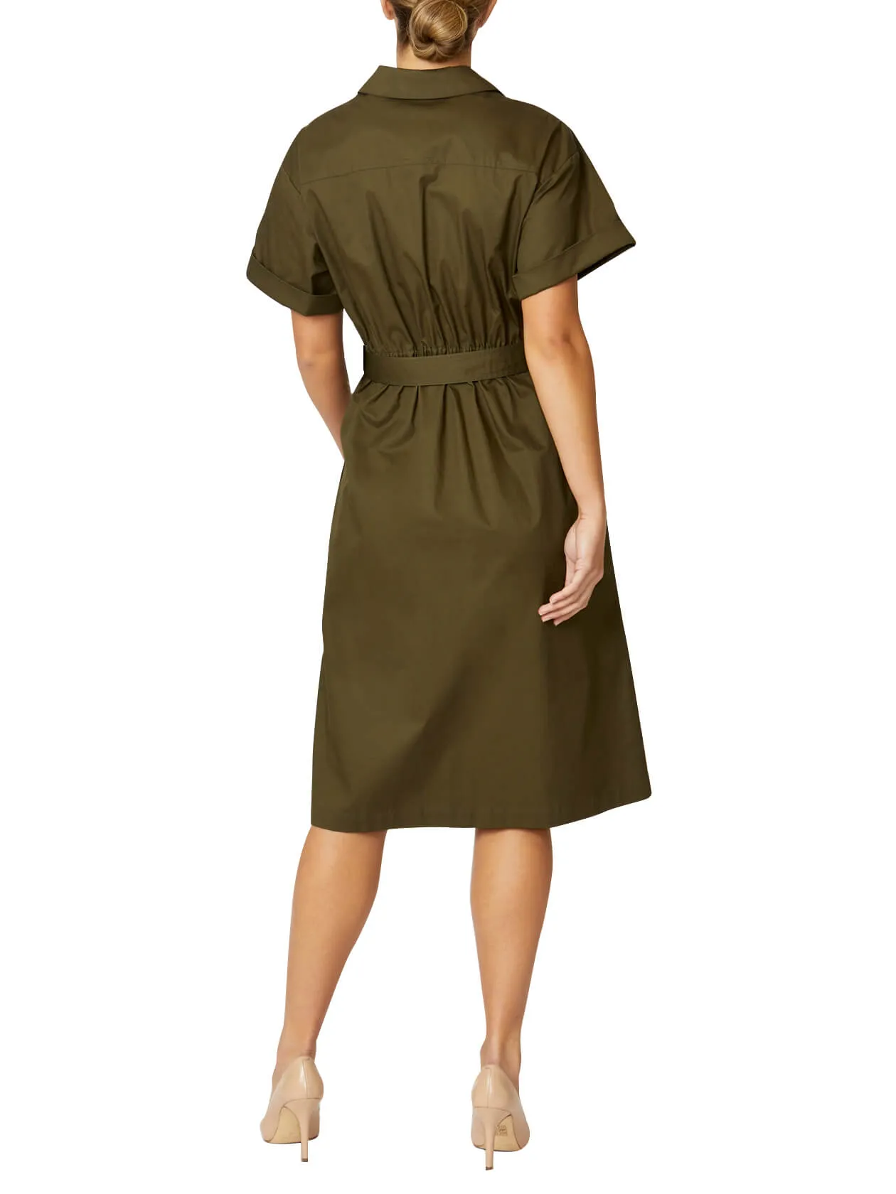 Odette Olive Shirtdress