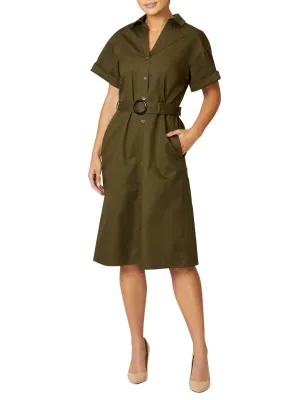 Odette Olive Shirtdress