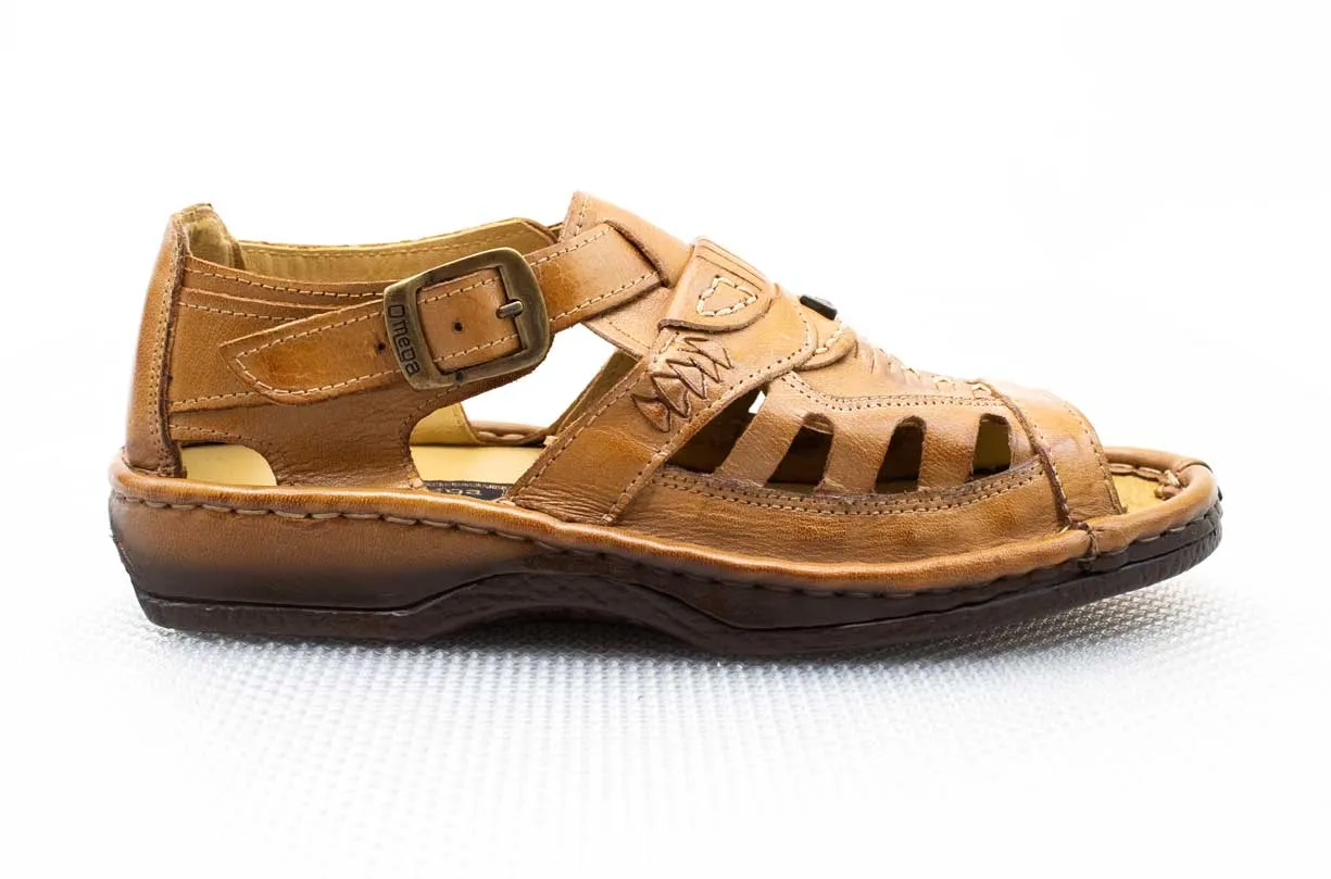 Omega Buffalo Leather  Bone Sandal