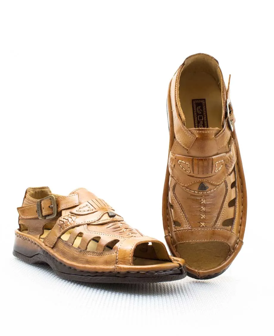 Omega Buffalo Leather  Bone Sandal