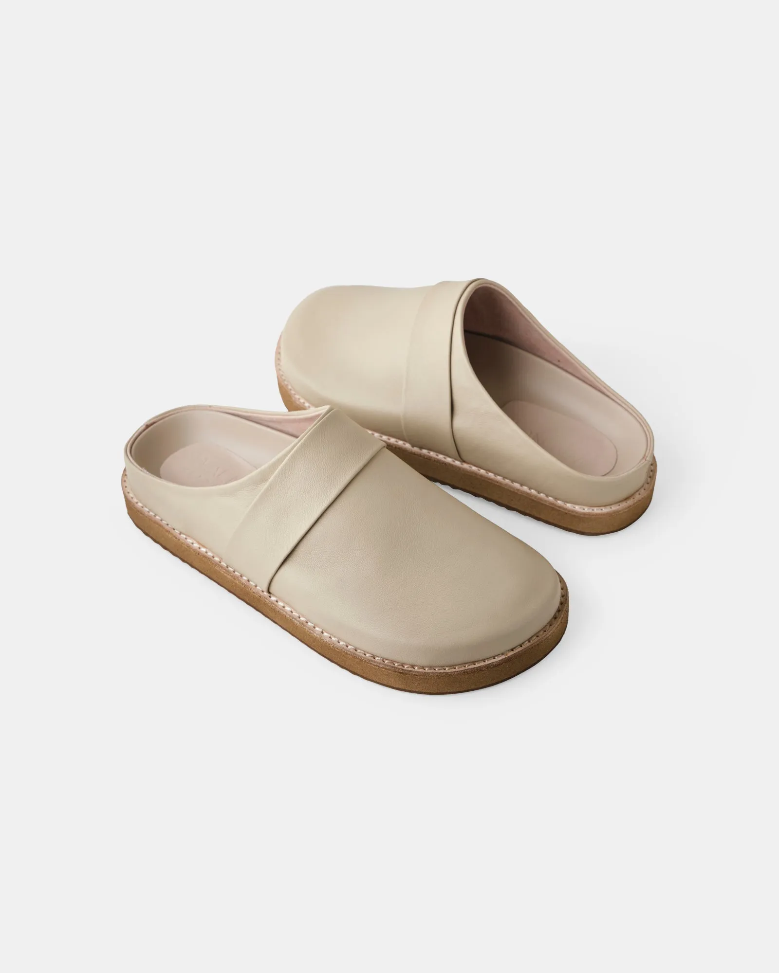 Palmer Leather Mule - Beige