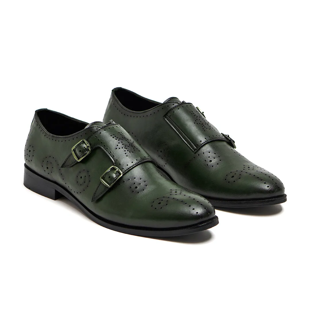 PERFORATED DOUBLE MONK- GREEN