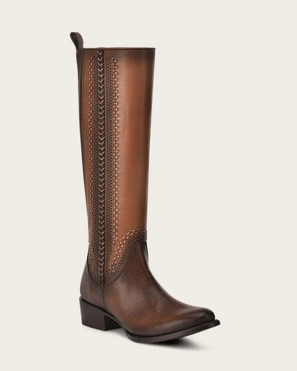 Riding style honey contrasting boot