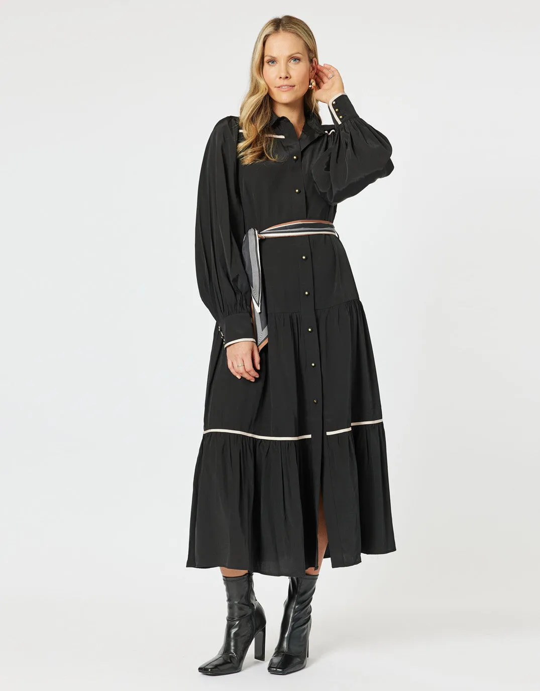 Roma Trim Dress - Black