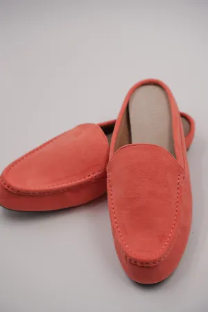 Salmon Pink Suedette Slip Ons