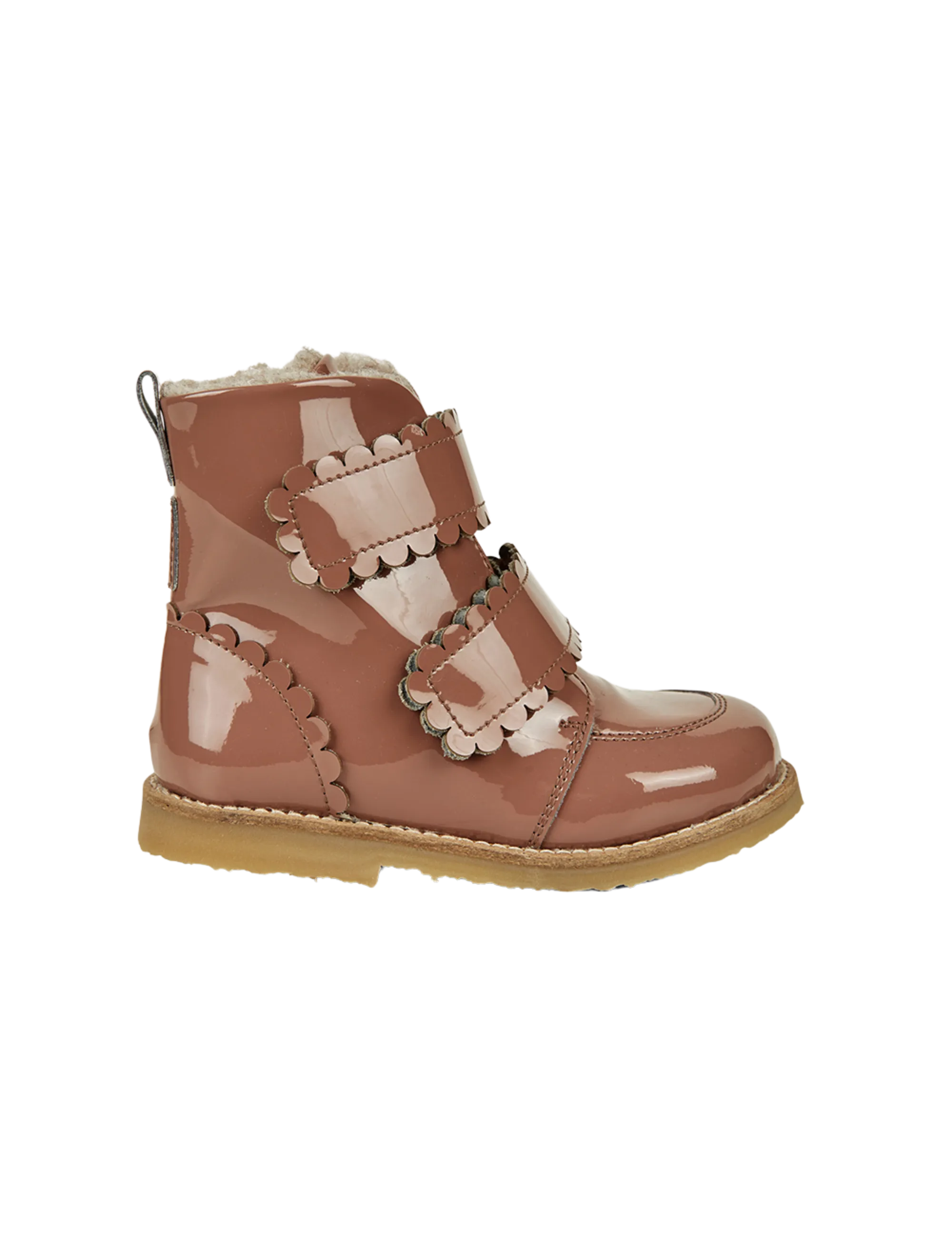 Scallop Winter Boot - Rose Clay Patent