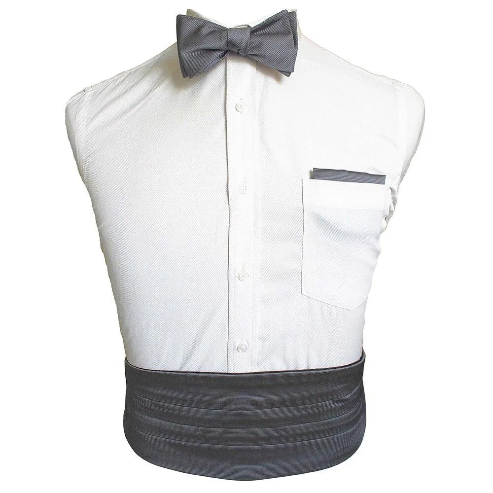 Solid Silk Cummerbund Set