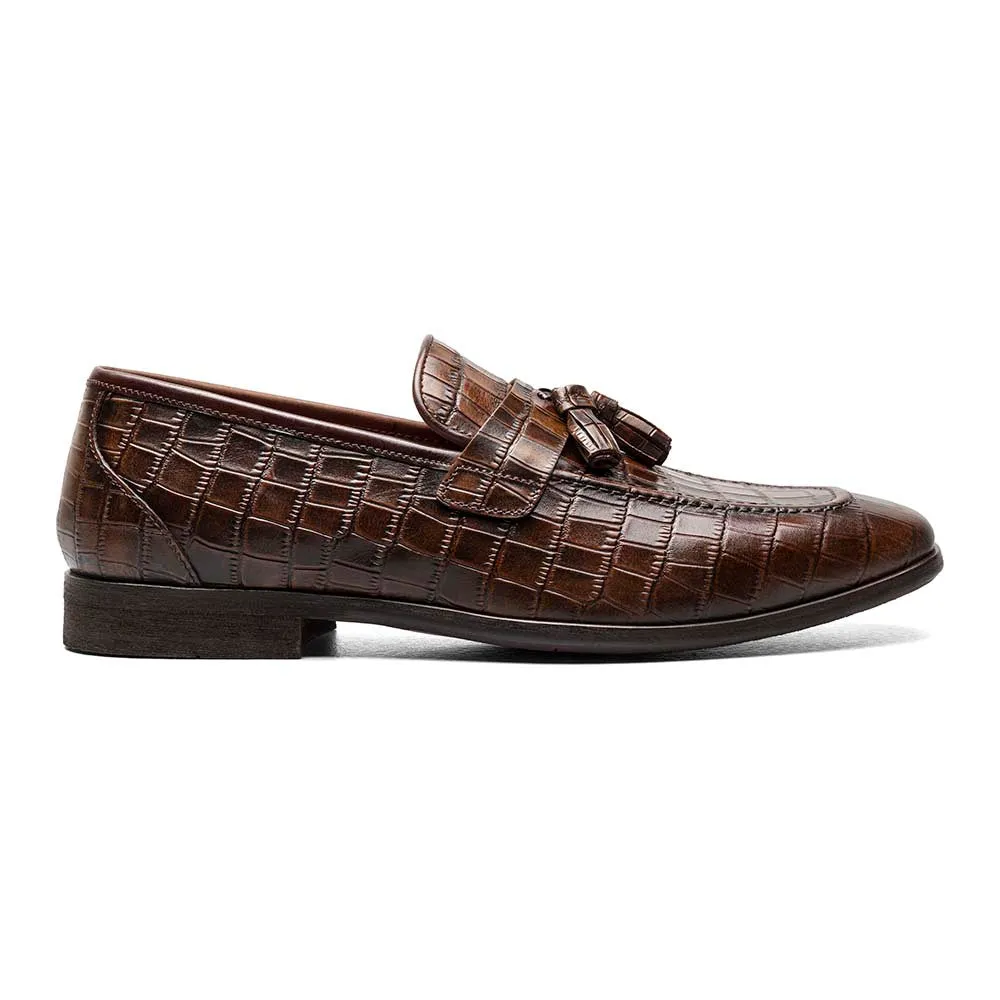 Stacy Adams Cognac FRANZ Moc Toe Tassel Slip On