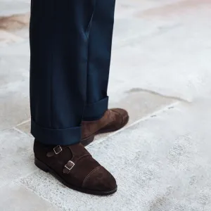 Suede monk straps- Brown